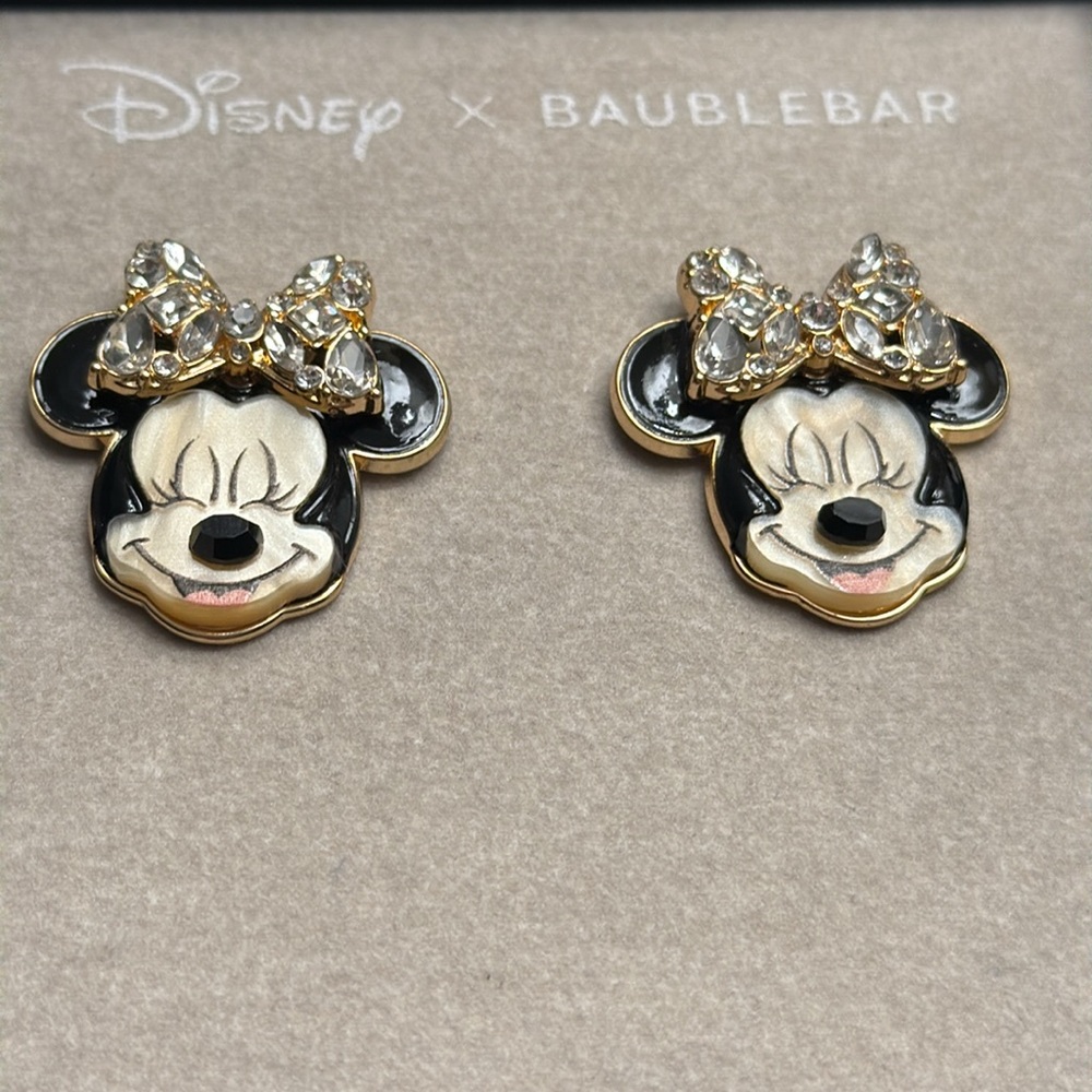 NWT Disney X BaubleBar Minnie Mouse Earrings